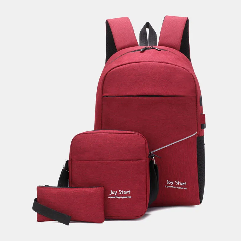 Fashion Casual Laptop Bag Backpack Crossbody Bag Clutch Bag 3pcs. Set Bag