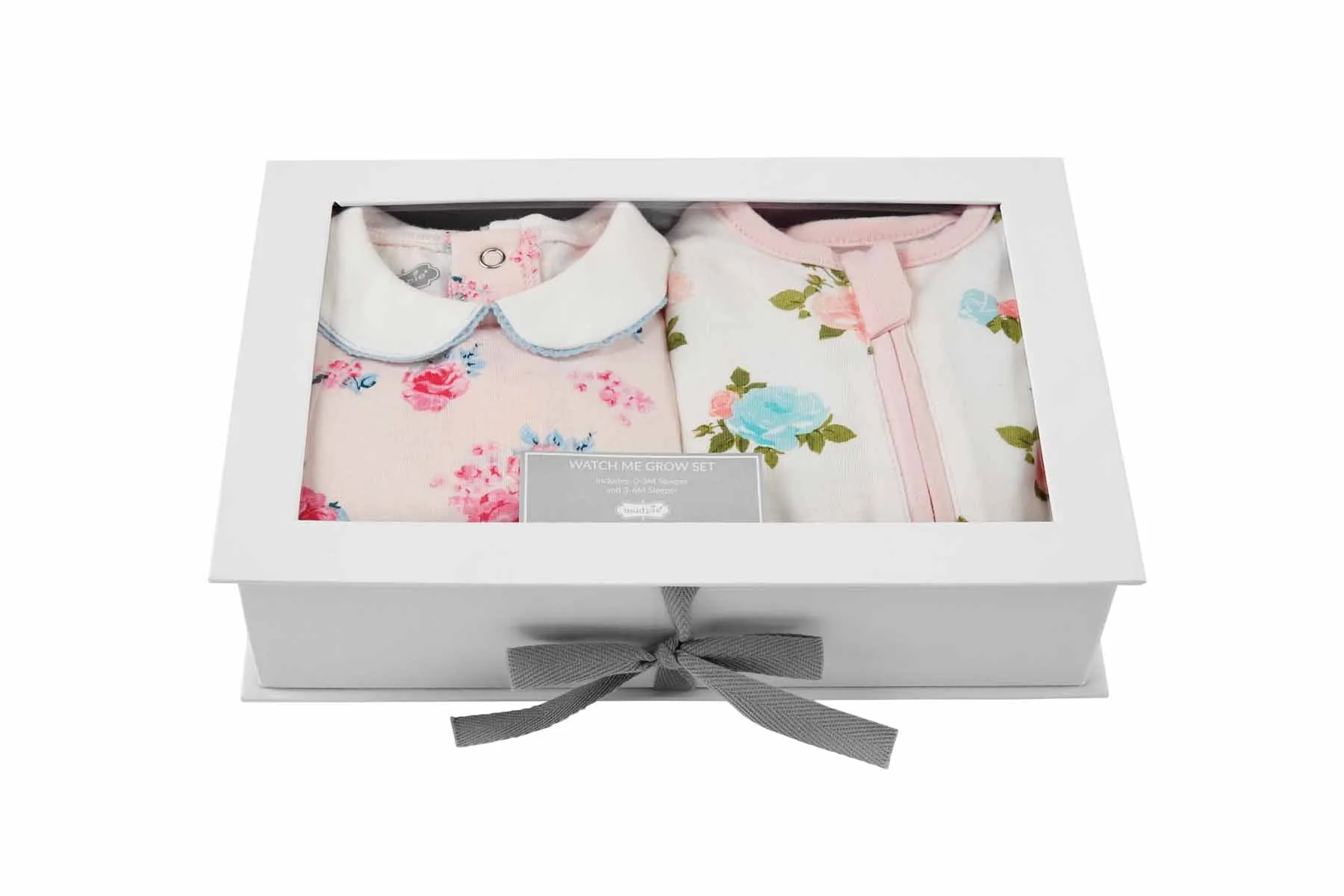 Floral Sleepers Watch Me Grow Gift Set