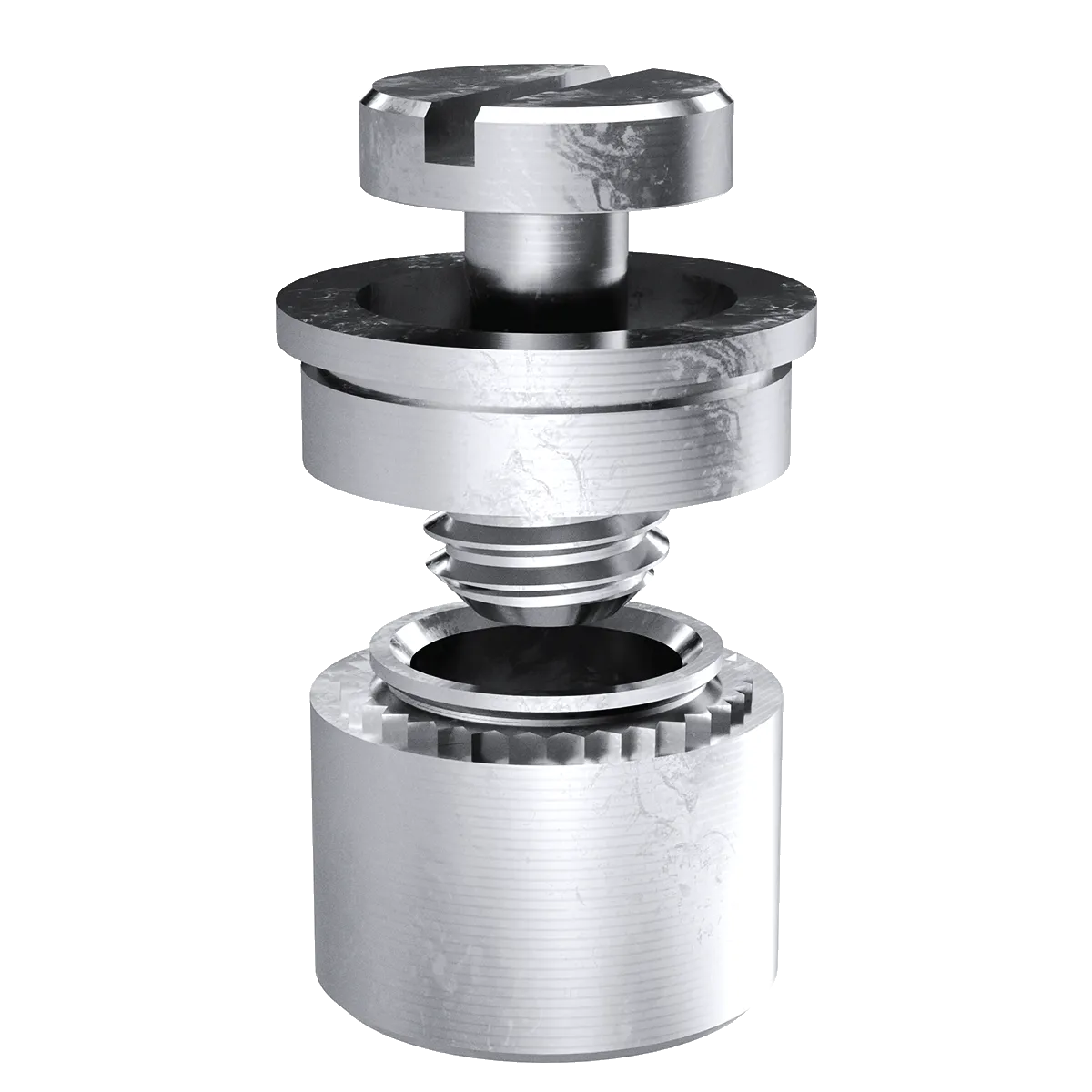 Flush Mounted Retainer Component, 300 Series Stainless Steel, Passivated, 4-40 x 1, 100 Pack
