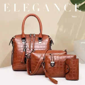 FRANCESCA | 4-PIECE LEATHER BAG SET