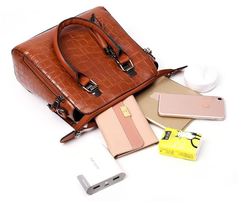 FRANCESCA | 4-PIECE LEATHER BAG SET