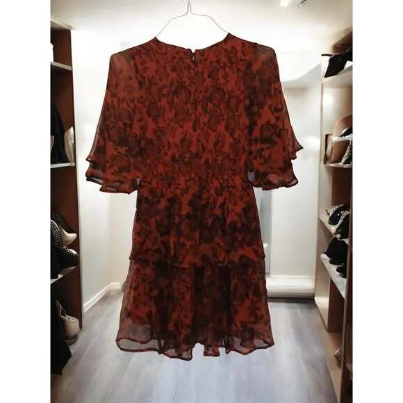 Ganni Beaumont Mini Dress in Brandy Brown Size: US 2