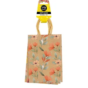 GIFT BAGS 21X15CM MIXED FLOWERS 3PC