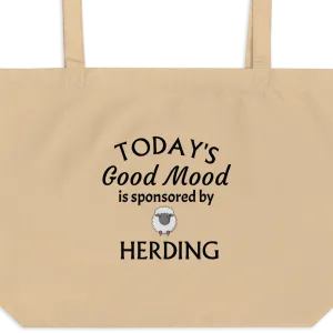 Good Mood by Sheep Herding X-Large Tote/ Shopping Bags