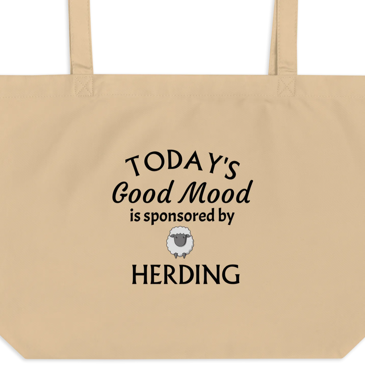Good Mood by Sheep Herding X-Large Tote/ Shopping Bags