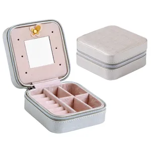 Gray & Pink Portable Jewelry Box