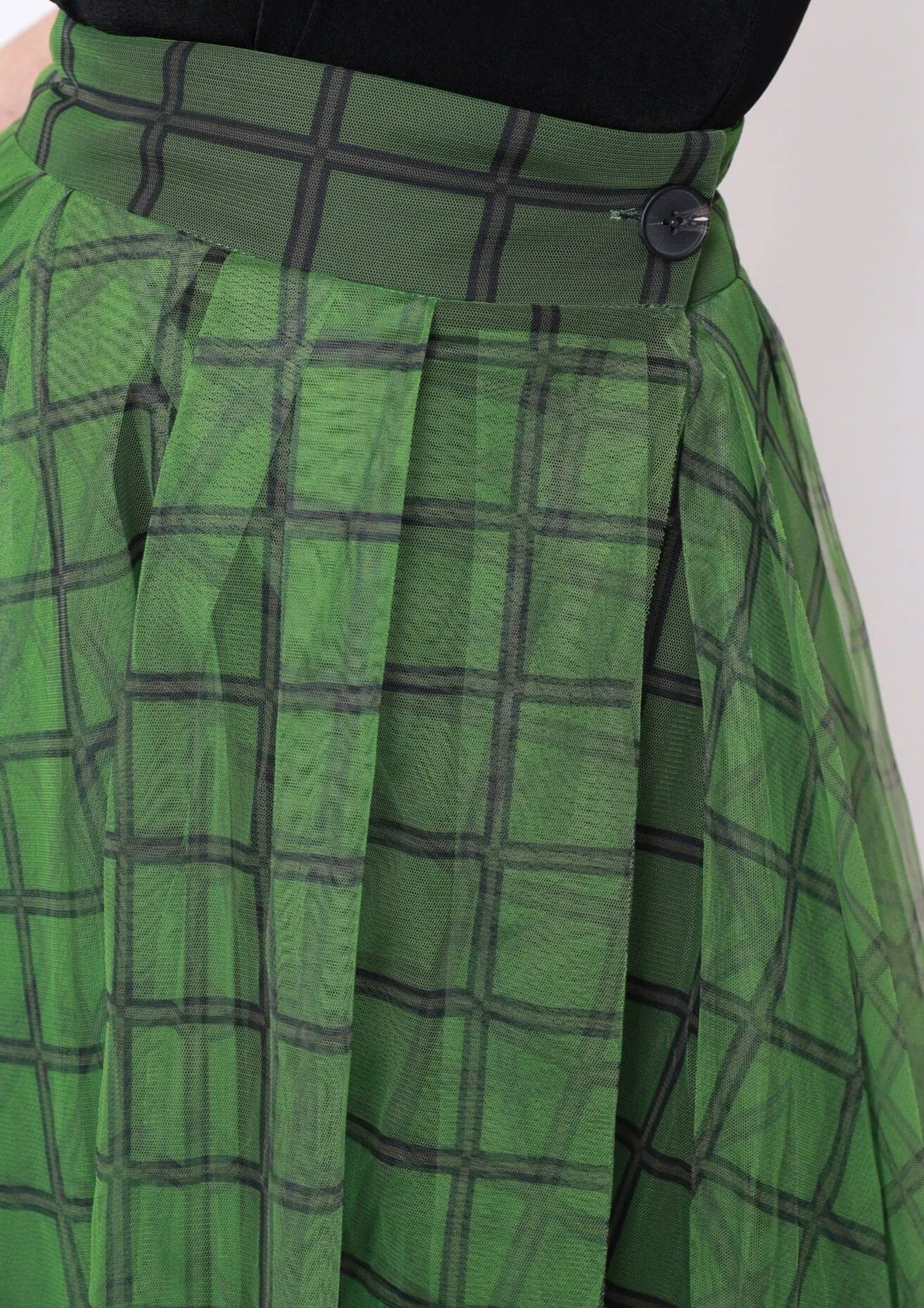 Green Plaid Tulle Skirt
