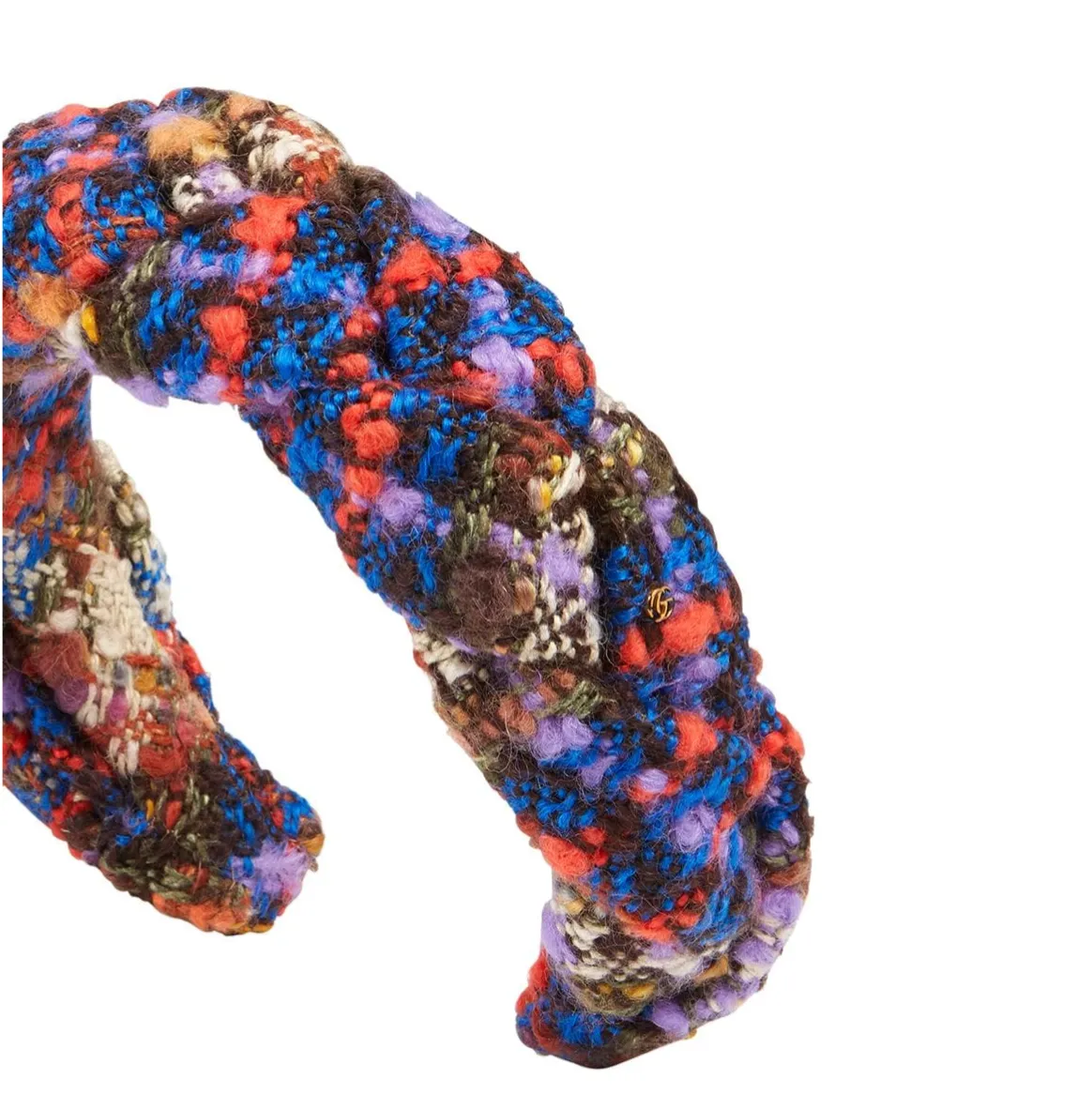 Gucci Armonia Tweed Braided Headband in Purple Multicolor