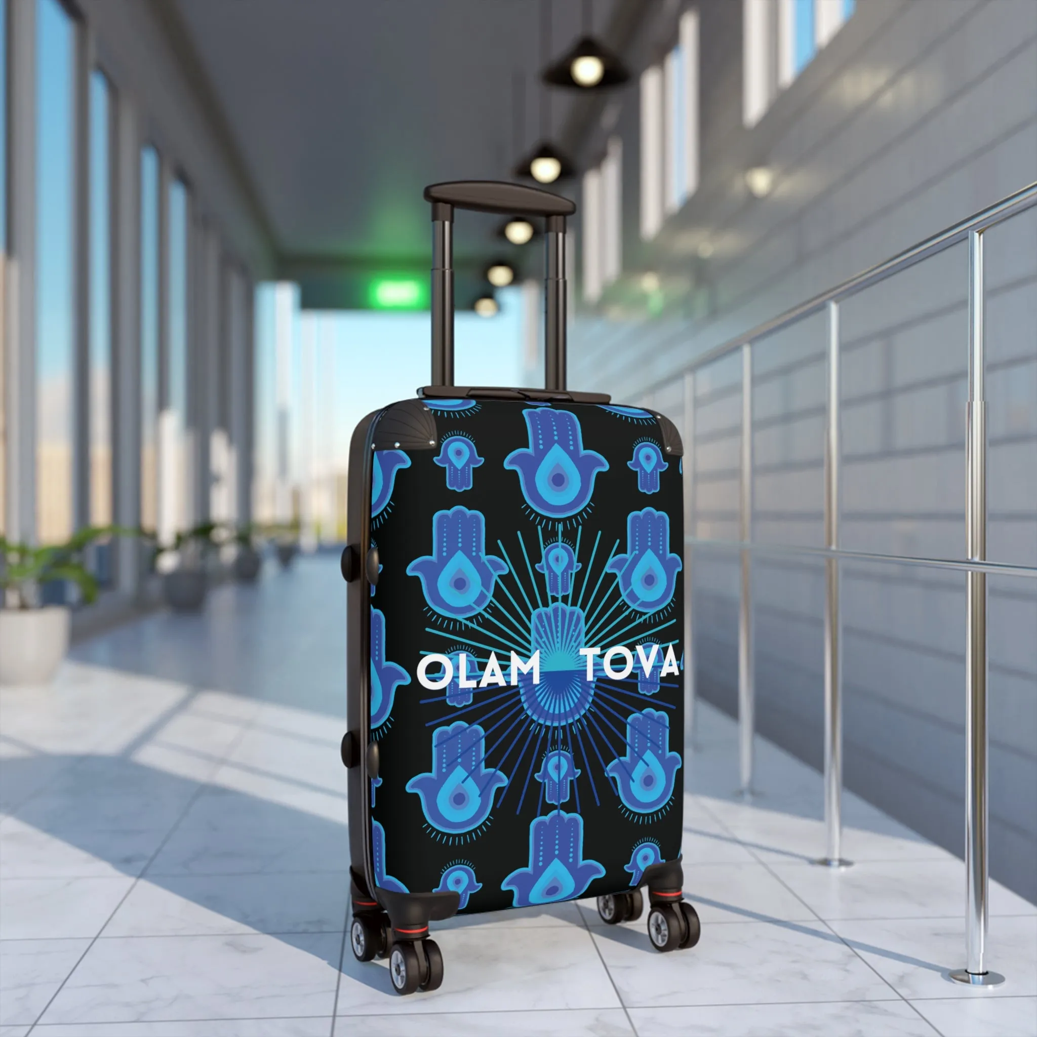 Hadassa Blue Period Hamsa Pattern of Suitcase