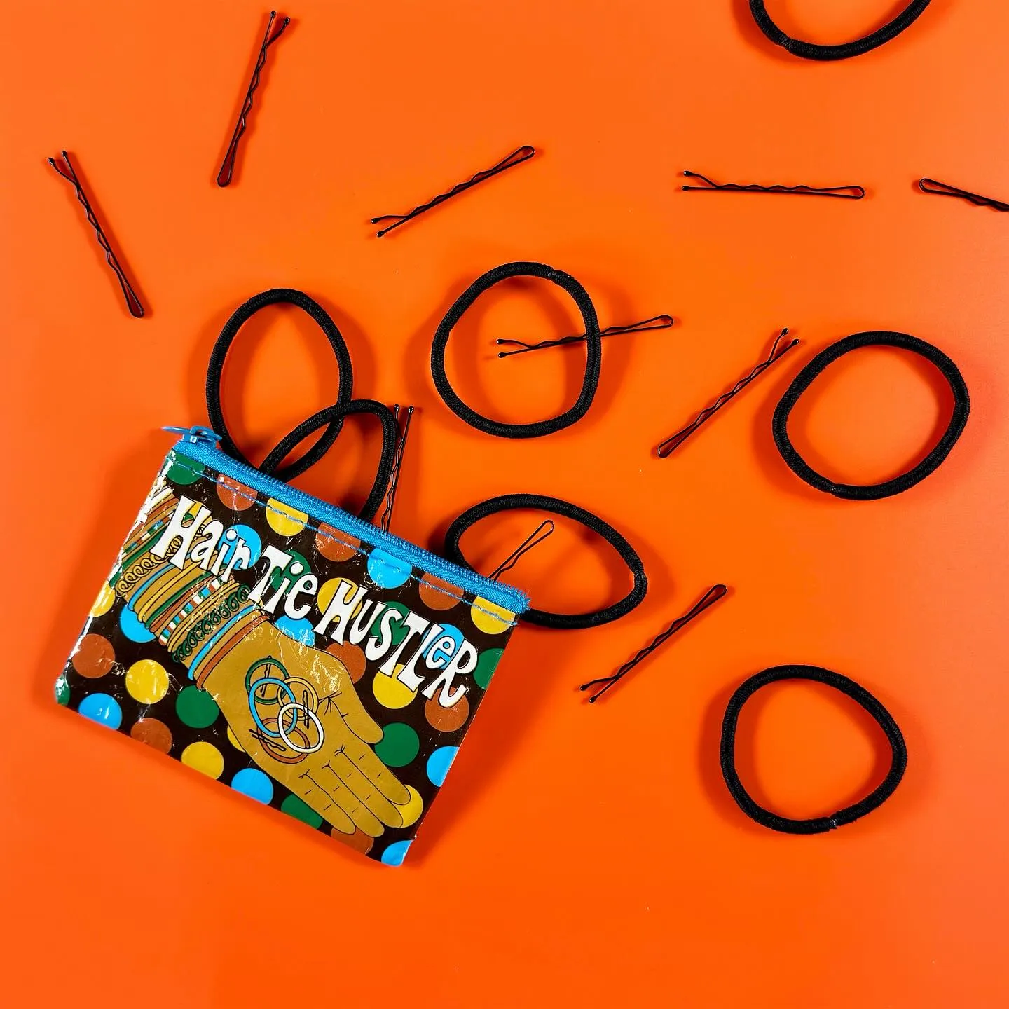 Hair Tie Hustler Coin Purse | Recycled Material Wallet Pouch | 3" x 4" | BlueQ at GetBullish