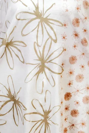 Hand Printed  Double Handrawn Flowers