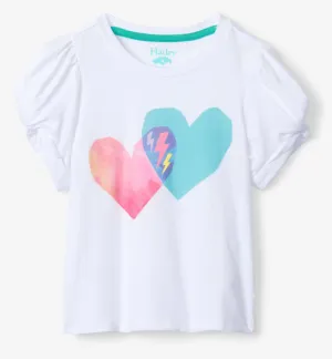 Hatley Split Hearts Twisted Sleeve Tee