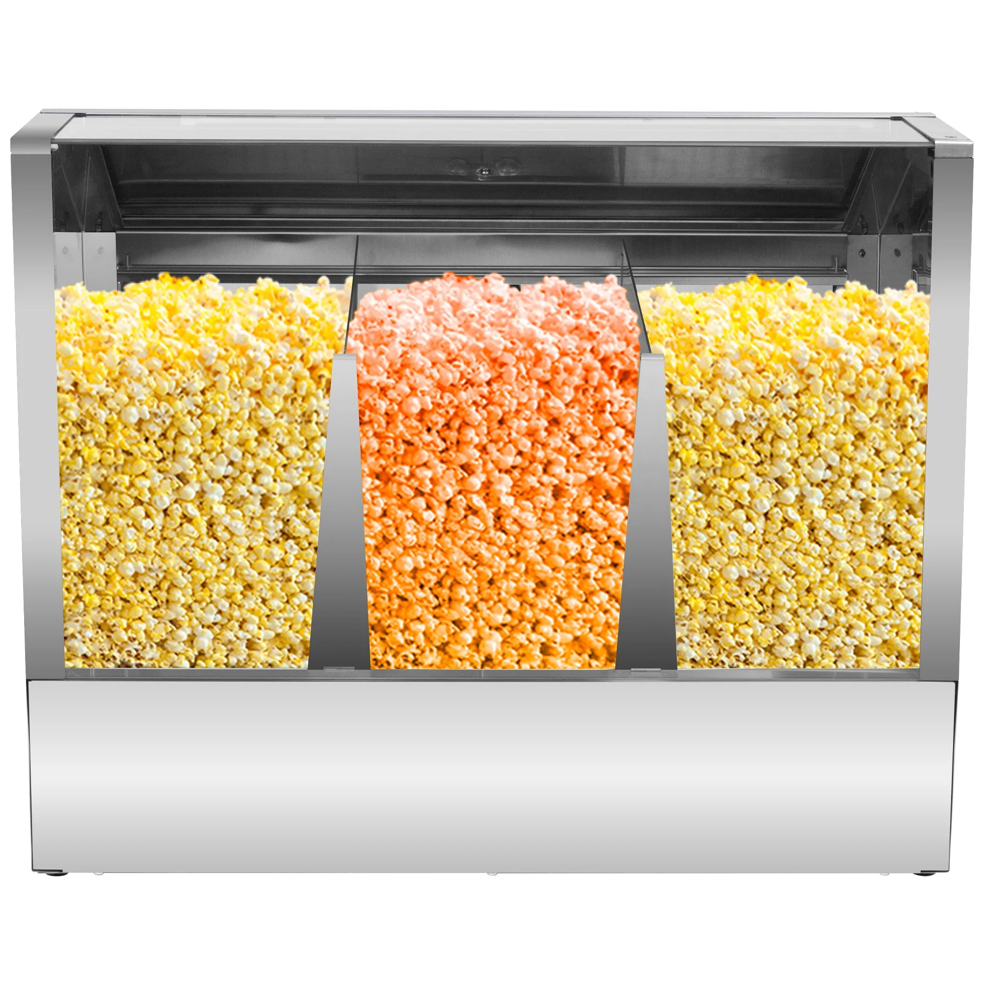 HAXRO Counter Display Popcorn Warmer Cabinet 3 Compartments