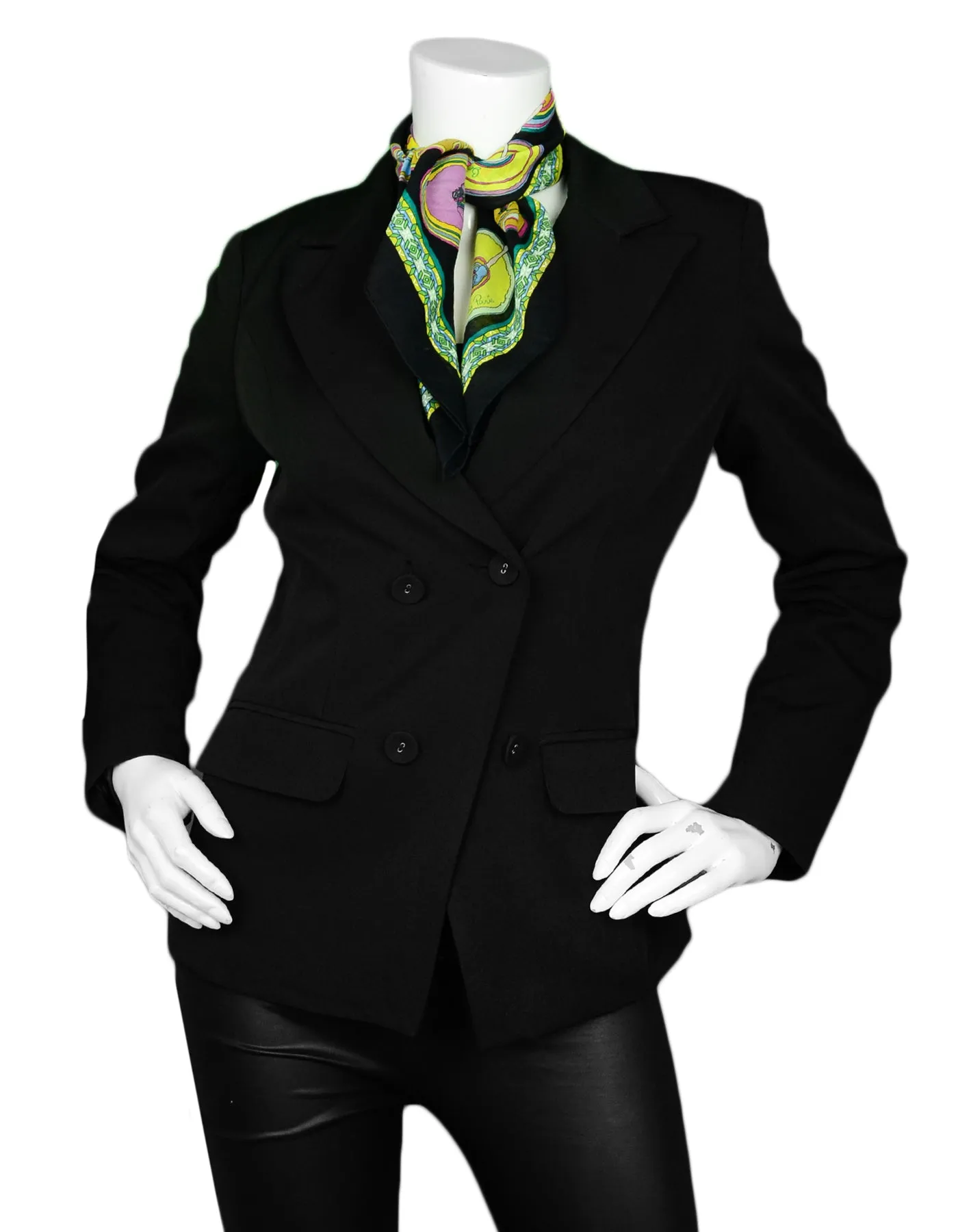 Hermes Black Multicolor "Belles du Mexique" 70cm Cotton Scarf