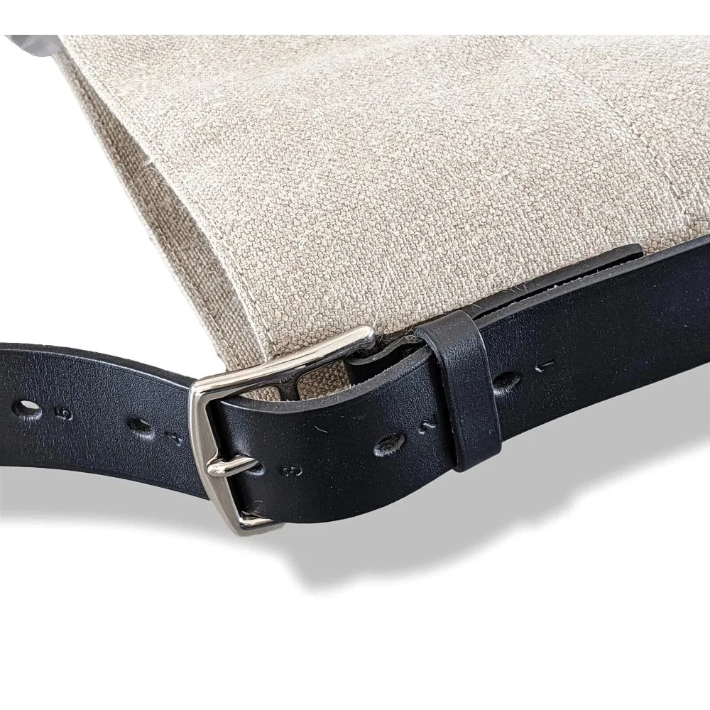 Hermes Natural Canvas/Black Barenia BIG SHOPPING TRAVEL Shoulder Army Bag 12 numbered Reguation Holes BNIB!