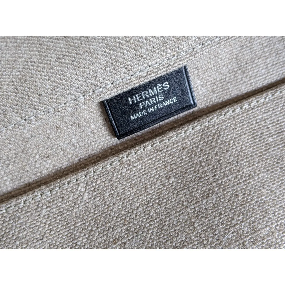 Hermes Natural Canvas/Black Barenia BIG SHOPPING TRAVEL Shoulder Army Bag 12 numbered Reguation Holes BNIB!