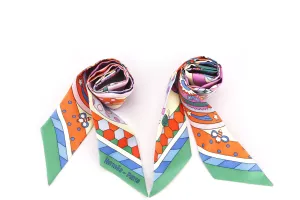 HERMES SILK TWILLY LES MURMURES MULTICOLOR 063005S HTH2302, WITH BOX