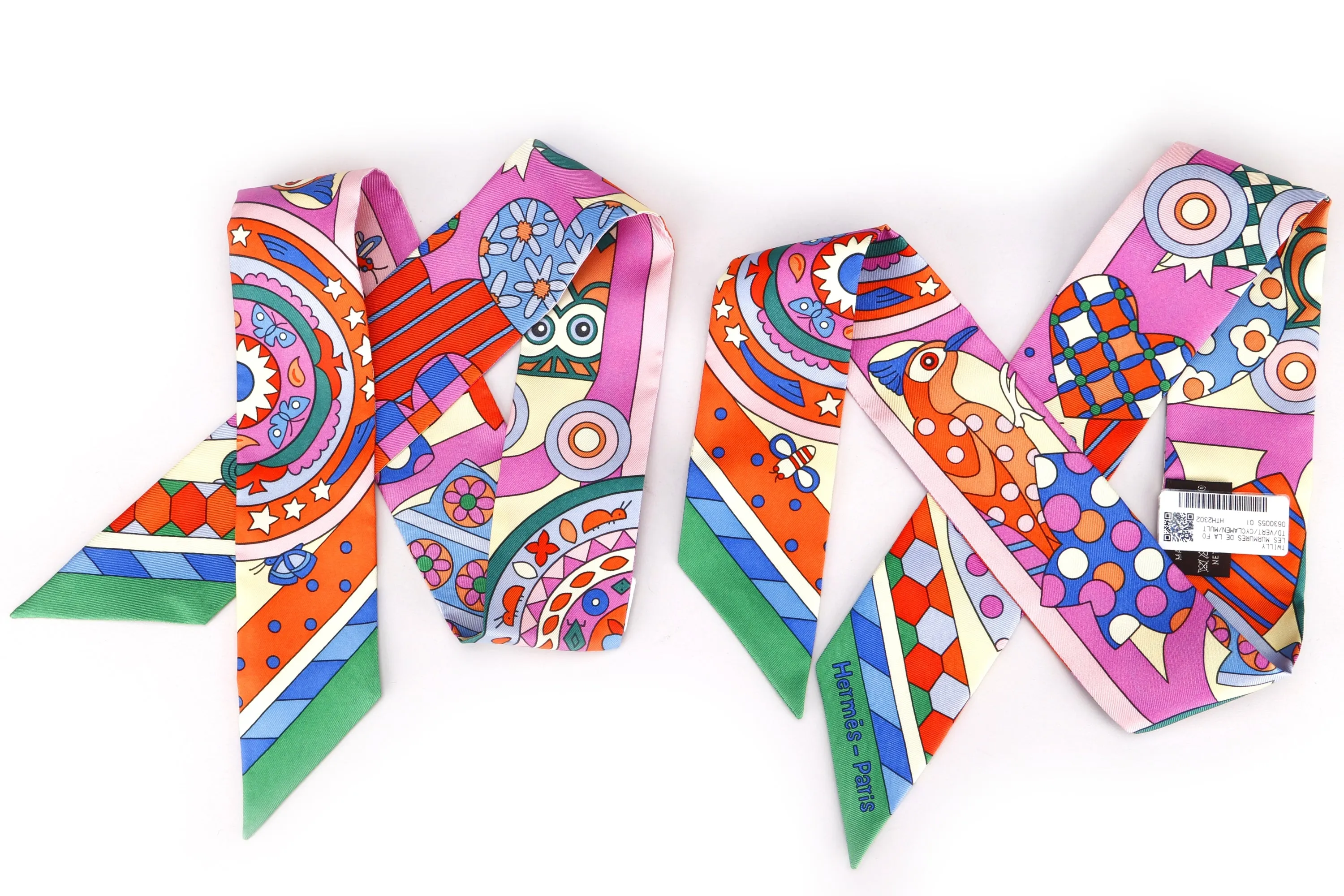 HERMES SILK TWILLY LES MURMURES MULTICOLOR 063005S HTH2302, WITH BOX