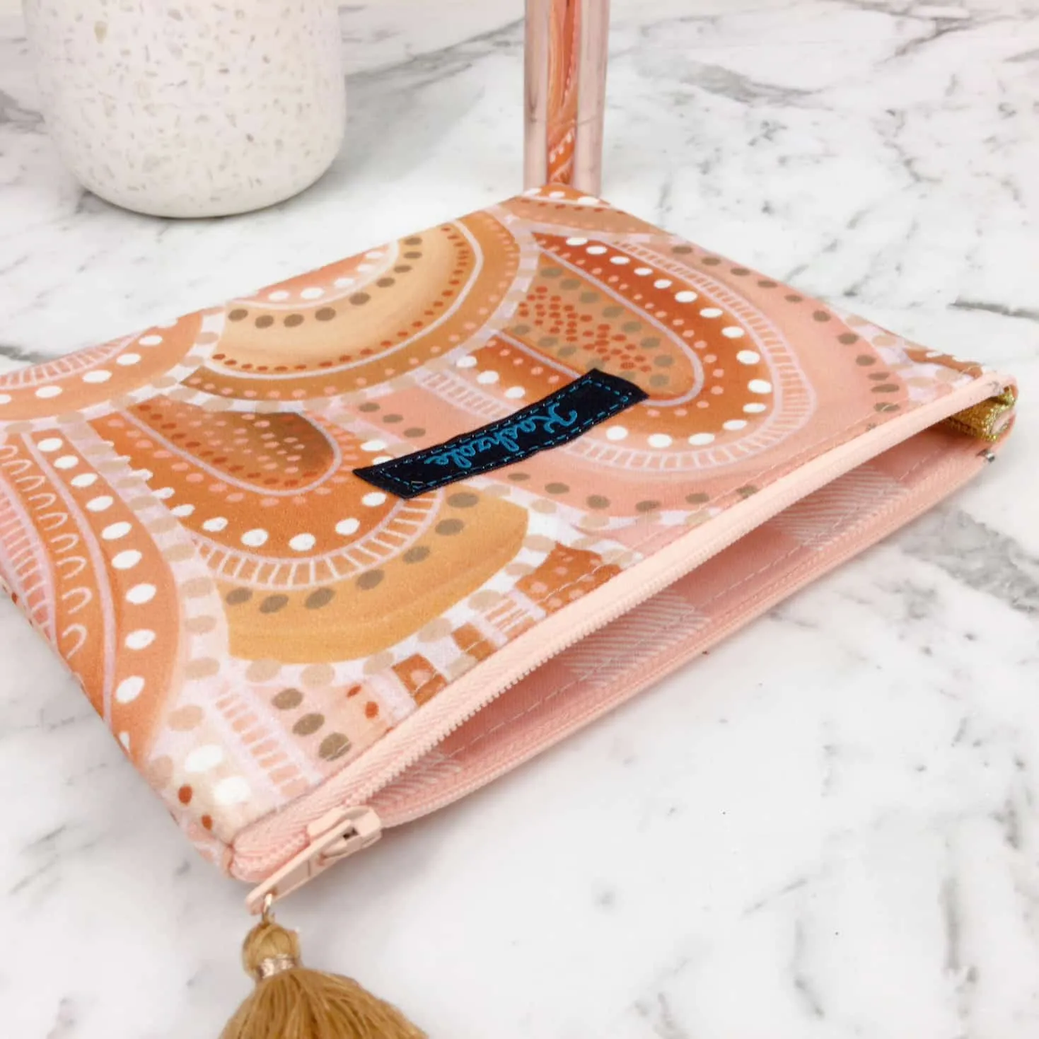 Holly Sanders Sand Hills Small Clutch, Small makeup bag.