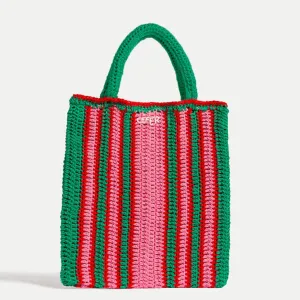 Homero Tote Bag | Green, Red   Pink