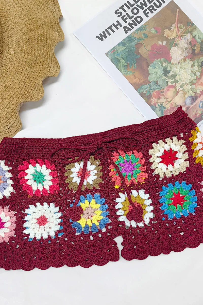 HQZ1241 Crochet High-Waist Shorts Pant