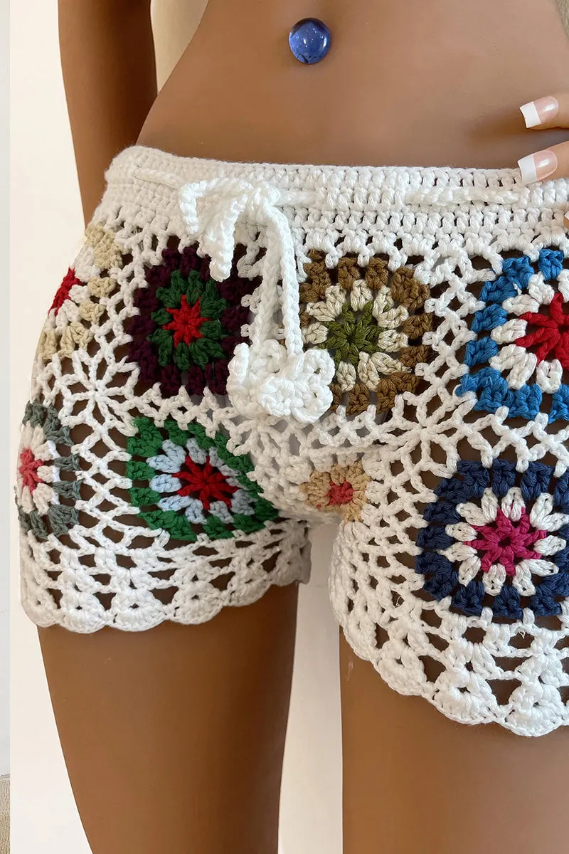 HQZ1241 Crochet High-Waist Shorts Pant