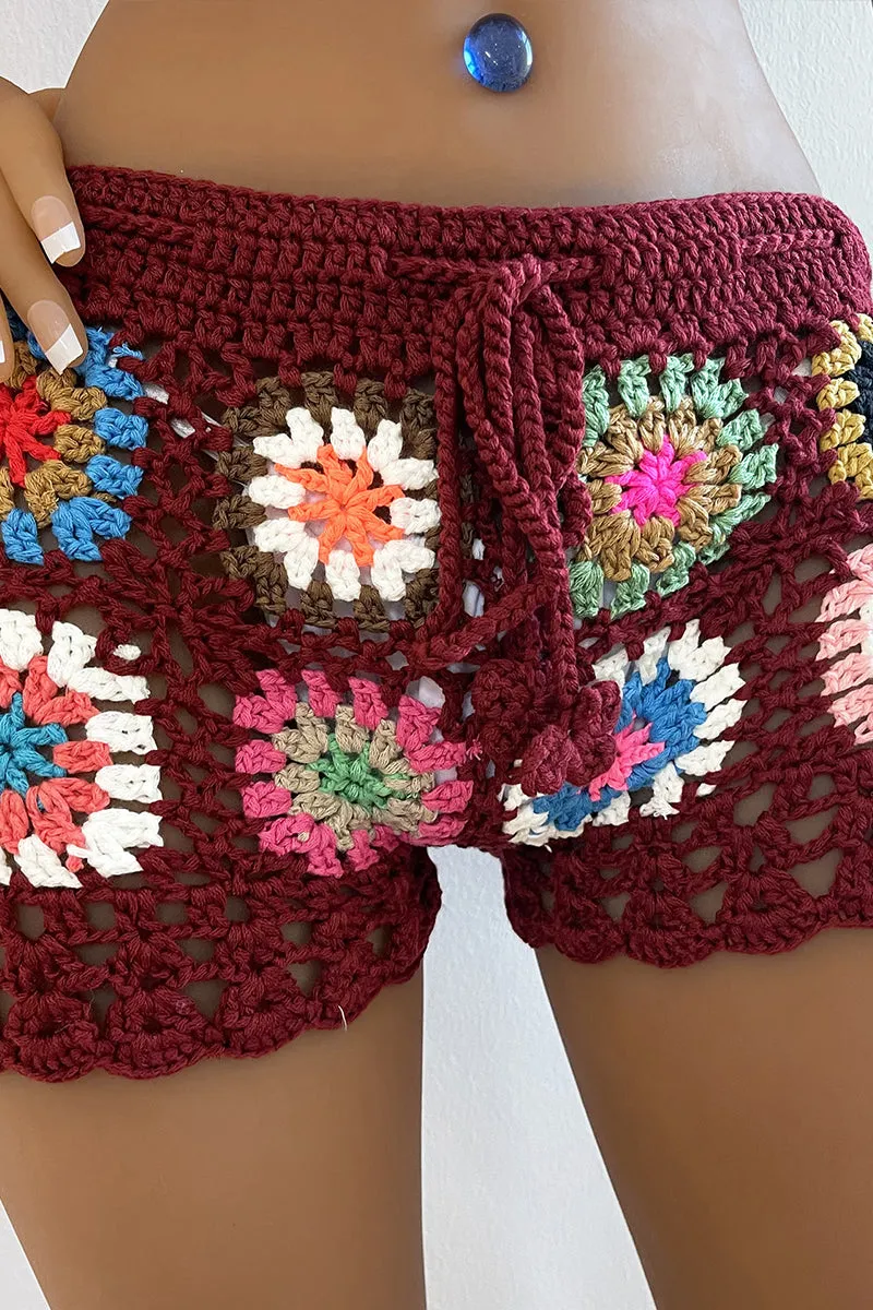 HQZ1241 Crochet High-Waist Shorts Pant