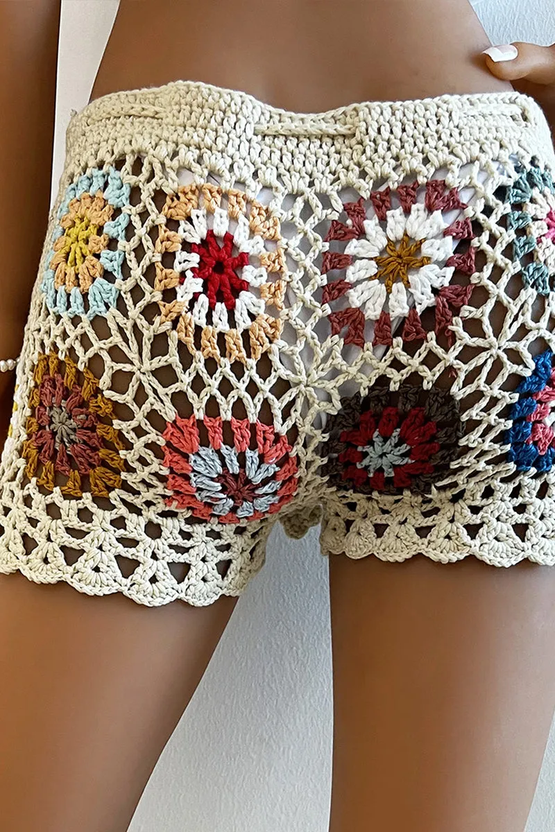 HQZ1241 Crochet High-Waist Shorts Pant