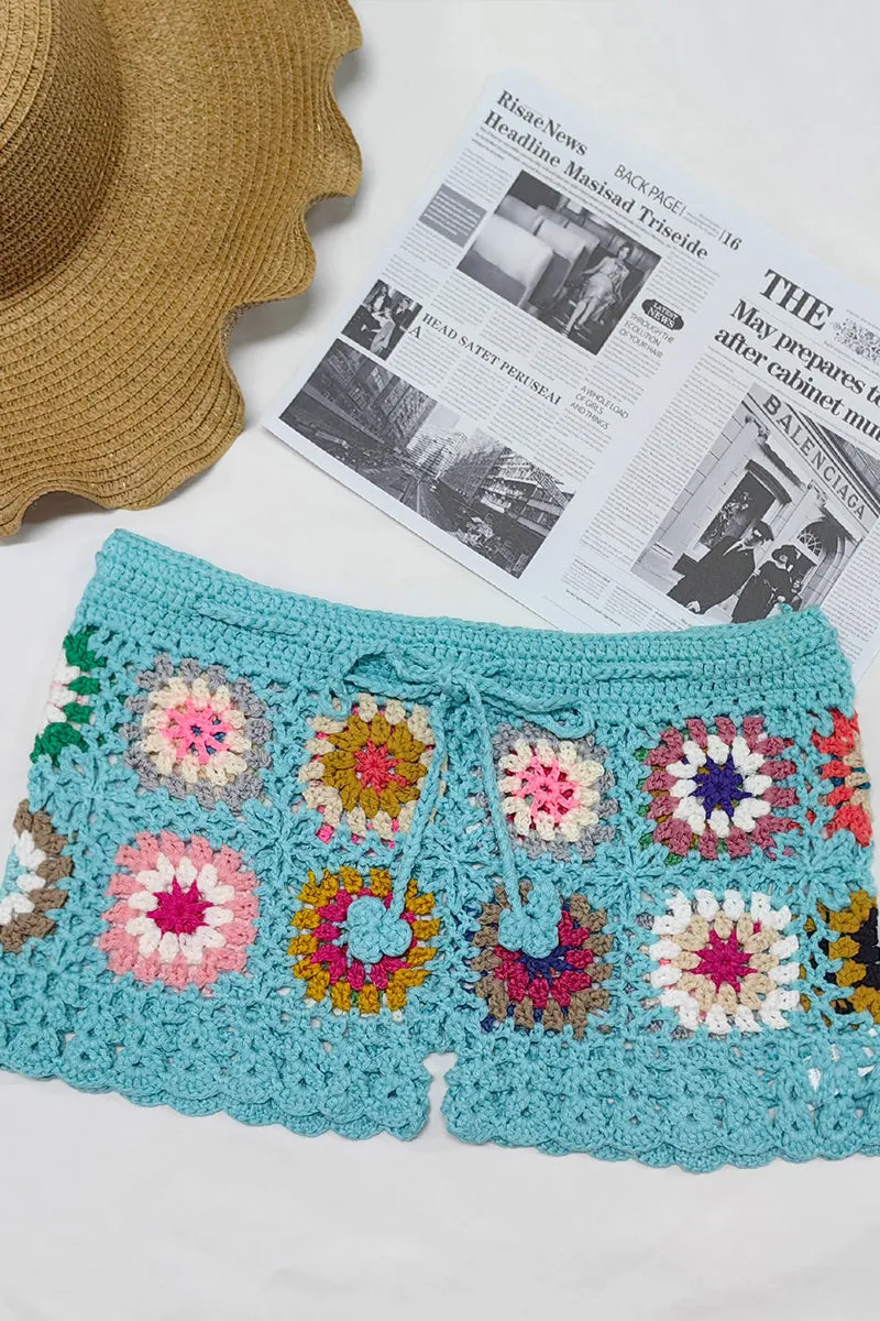 HQZ1241 Crochet High-Waist Shorts Pant