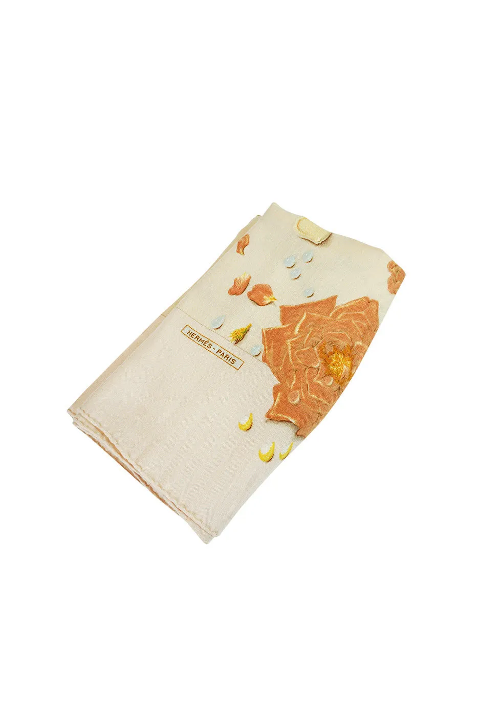 Huge Hermes Floral Print Cashmere Scarf or Shawl