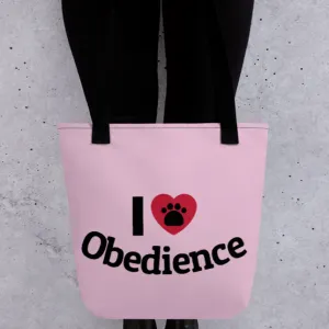 I Heart Obedience Tote Bag-Lt. Purple