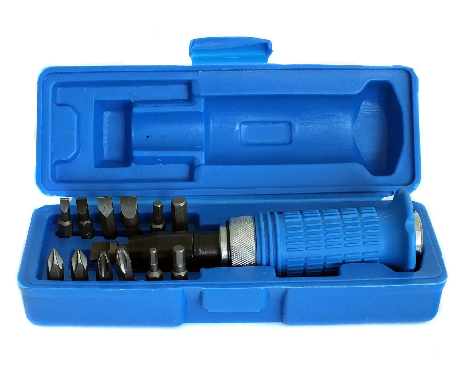 Impact Driver Bolster Screwdriver Kit 1/2" Dr   13 Philips Flat Hex  Bits & Case