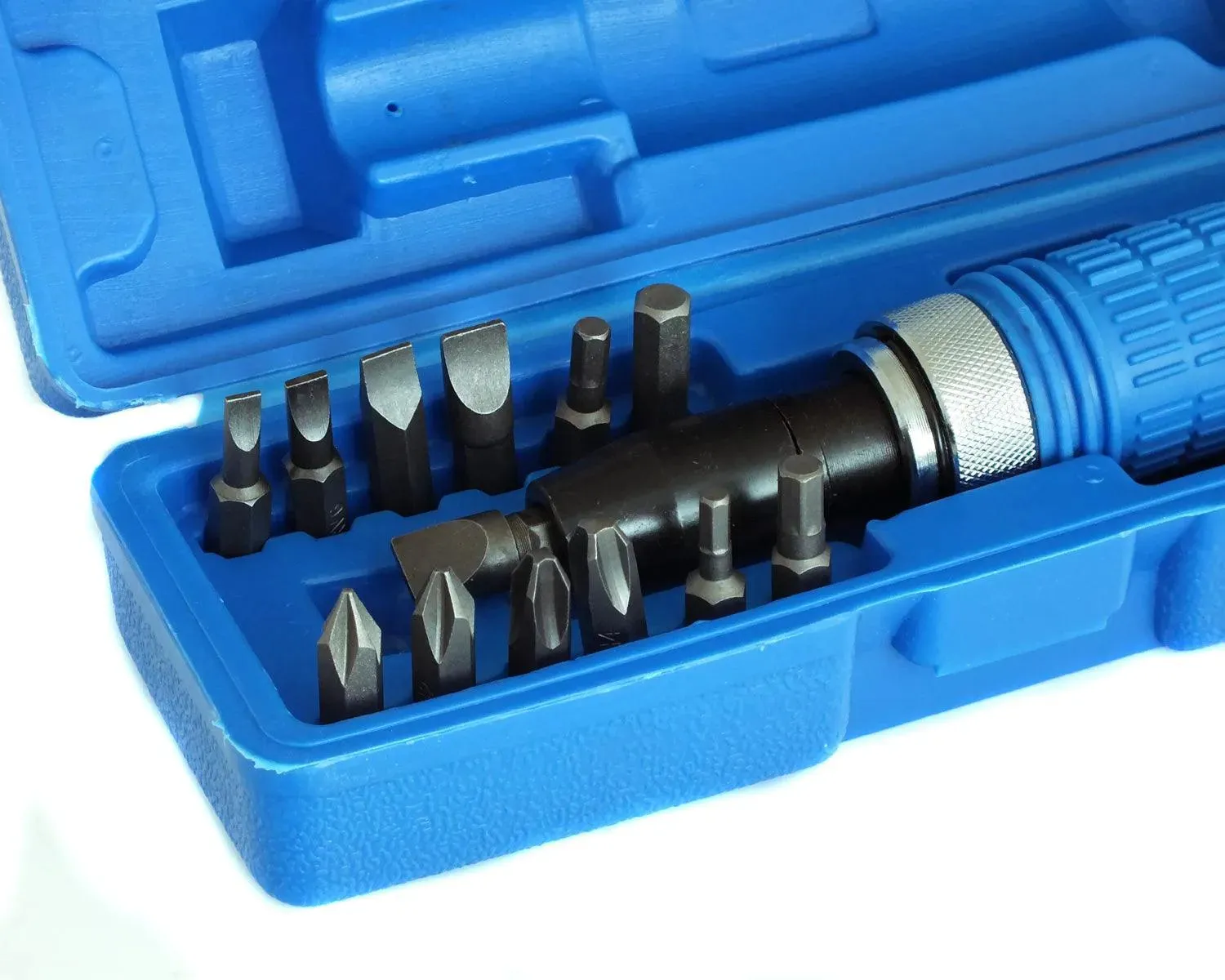 Impact Driver Bolster Screwdriver Kit 1/2" Dr   13 Philips Flat Hex  Bits & Case