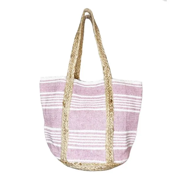 Isla Tote Pink/White Stripes