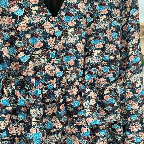J. Crew Ruffle Hem Dress Paisley, Size 8