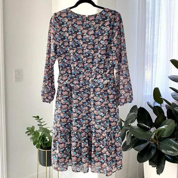 J. Crew Ruffle Hem Dress Paisley, Size 8