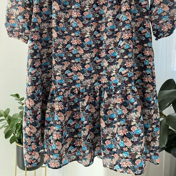 J. Crew Ruffle Hem Dress Paisley, Size 8