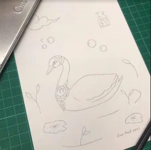 July Sketch Project #5 The Jewelled Swan