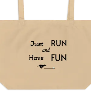 Just Run Fast CAT X-Large Tote/ Shopping Bag
