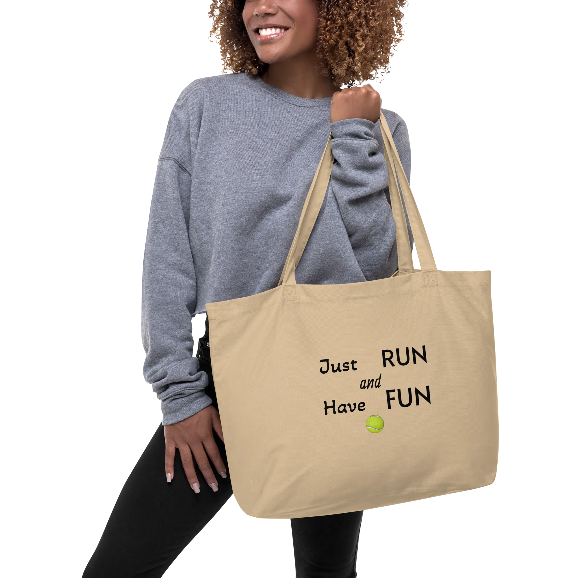 Just Run Tennis Ball X-Large Tote/ Shopping Bag