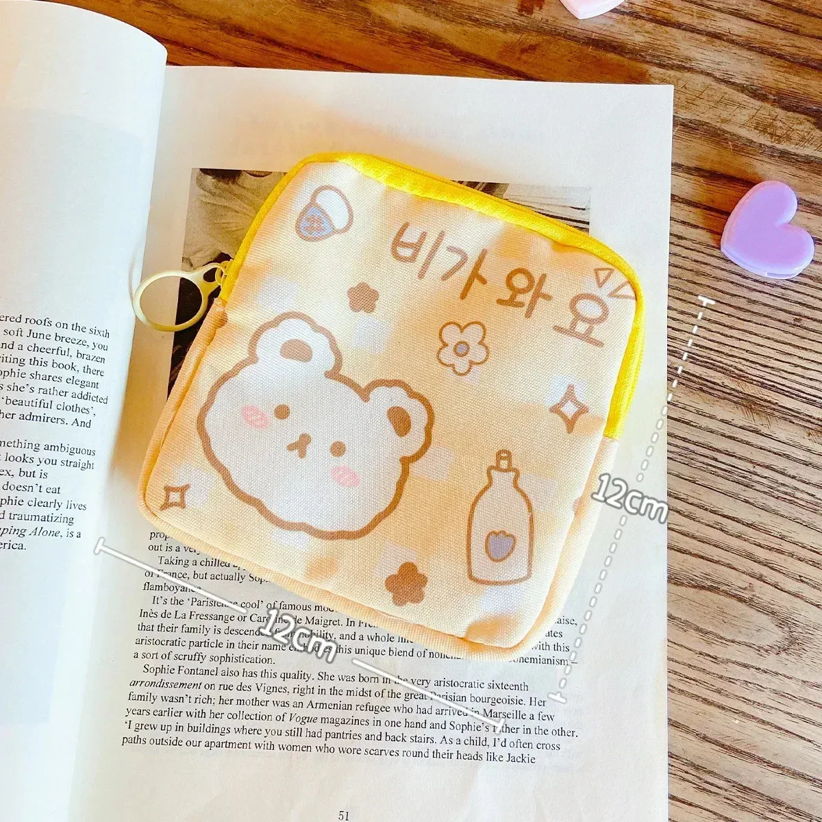 Kawaii Bear Storage Bag 🐻✨ | Large Capacity Sanitary Napkin & Coin Organizer Bag 🌸💖