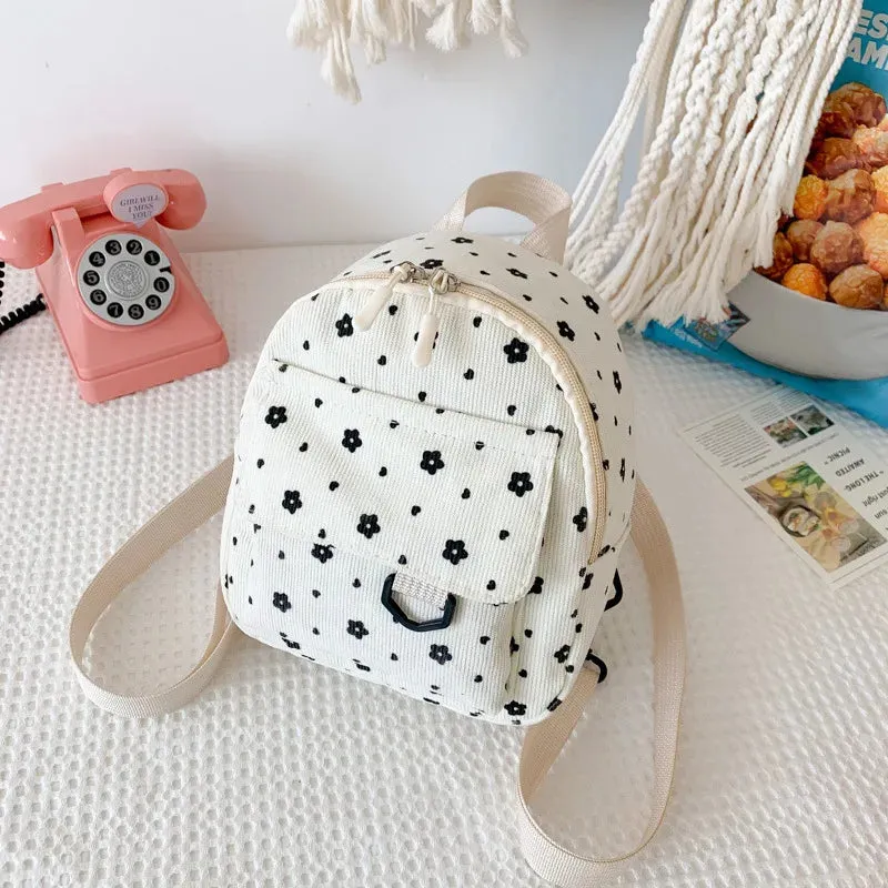 Kawaii Corduroy Mini Backpack 🌸✨ - Adorable Large Capacity Travel Bag for Students! 🎒💕