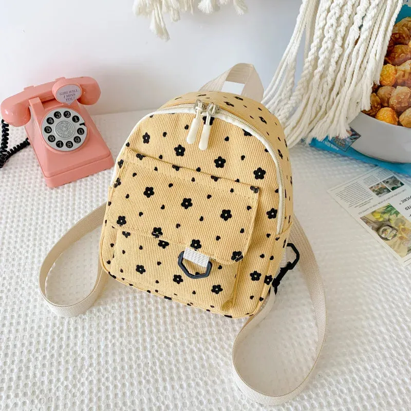 Kawaii Corduroy Mini Backpack 🌸✨ - Adorable Large Capacity Travel Bag for Students! 🎒💕