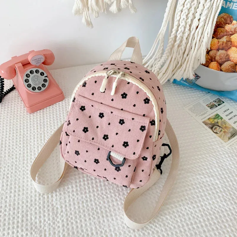 Kawaii Corduroy Mini Backpack 🌸✨ - Adorable Large Capacity Travel Bag for Students! 🎒💕