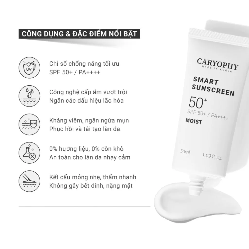 Kem Chống Nắng Caryophy Smart Moist Sunscreen SPF 50  50ml