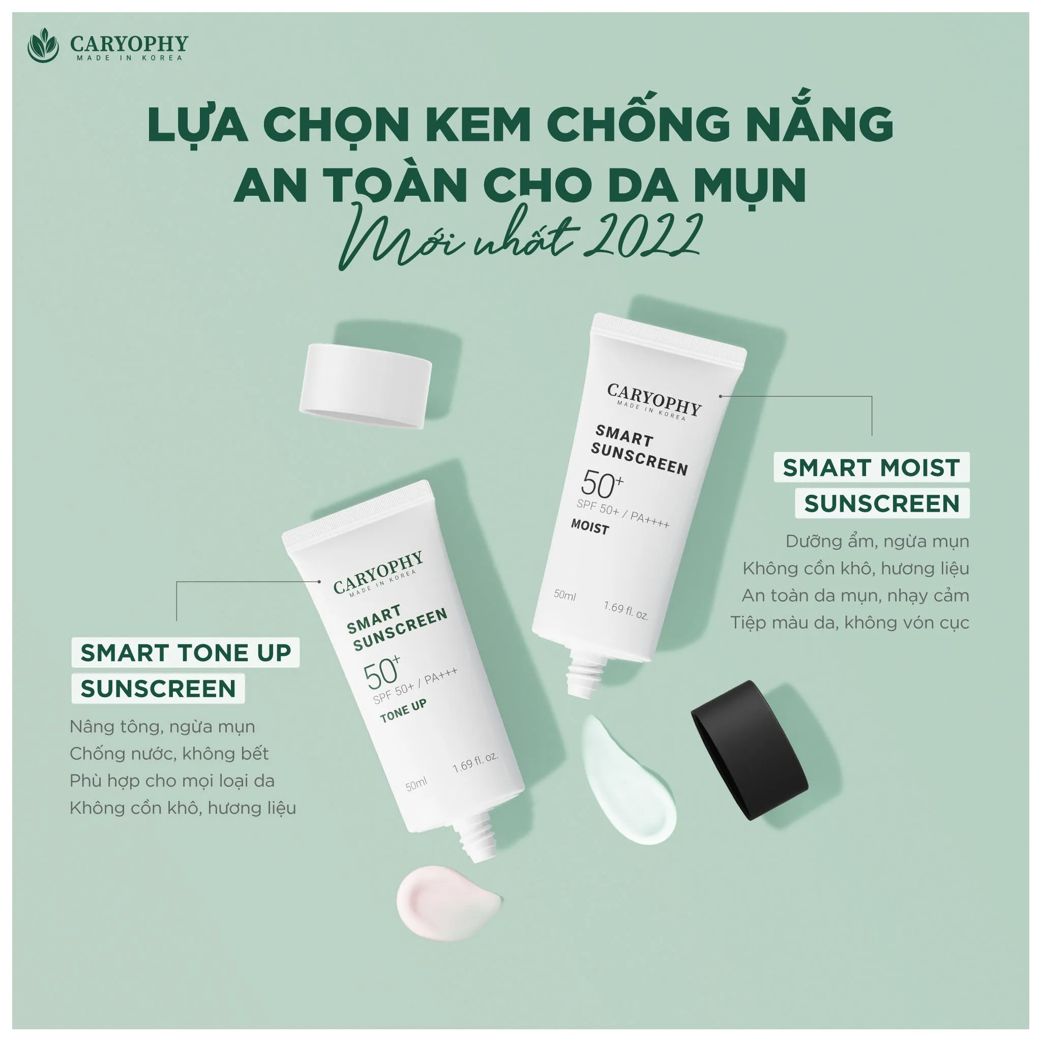 Kem Chống Nắng Caryophy Smart Moist Sunscreen SPF 50  50ml