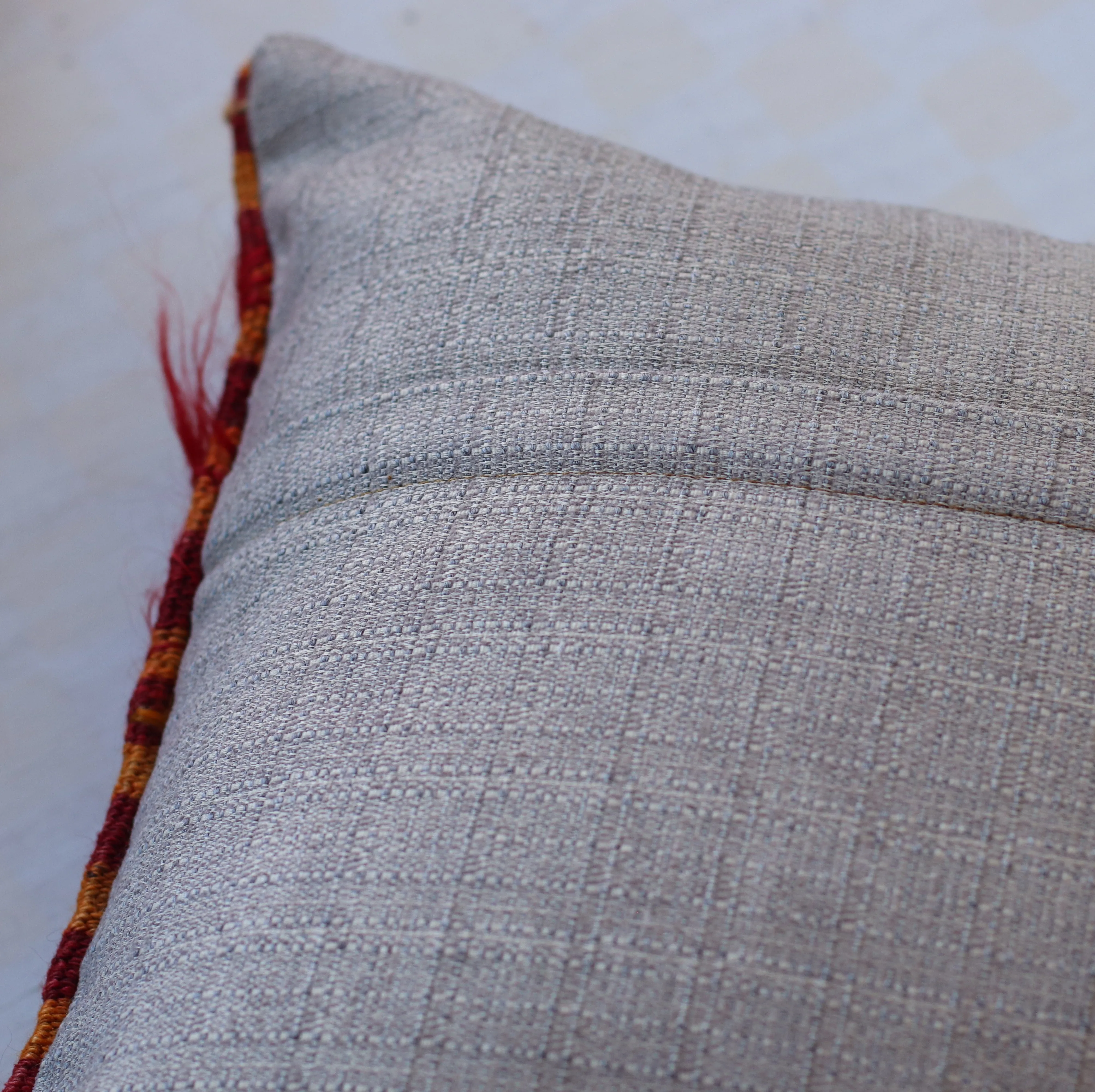 Kilim Pillow  | Energetic Red and Orange Textured, includes insert, 16"