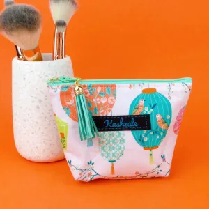Lanterns Small Makeup Bag.  Pale Pink Small Makeup Bag