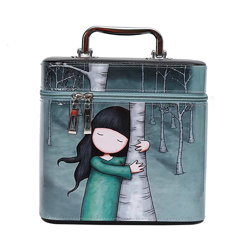Large Capacity Girl Heart Cosmetic Bag Portable Travel