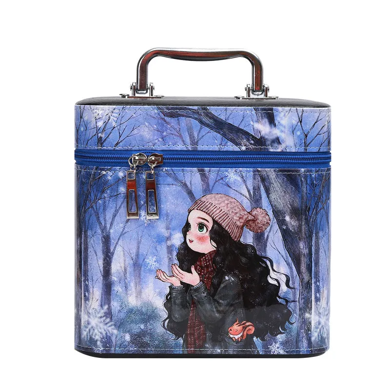 Large Capacity Girl Heart Cosmetic Bag Portable Travel